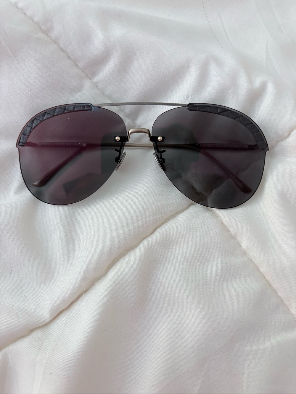 Bottega Veneta BV0242S Semi-Rimless Aviator Sunglasses - Unisex and LNC